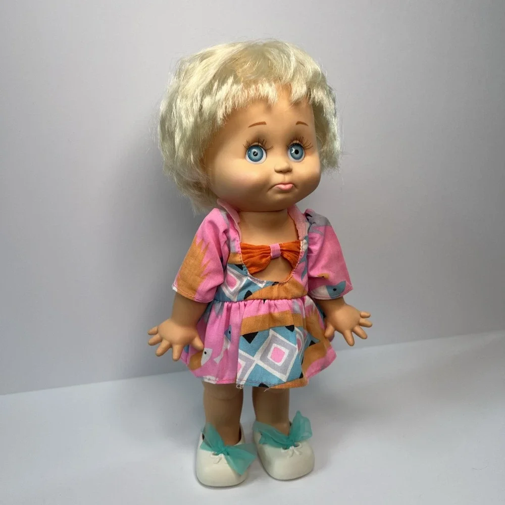 Vintage 1990 Galoob Baby Face So Sorry Sarah #6 Blue Eyes Heidi Dress